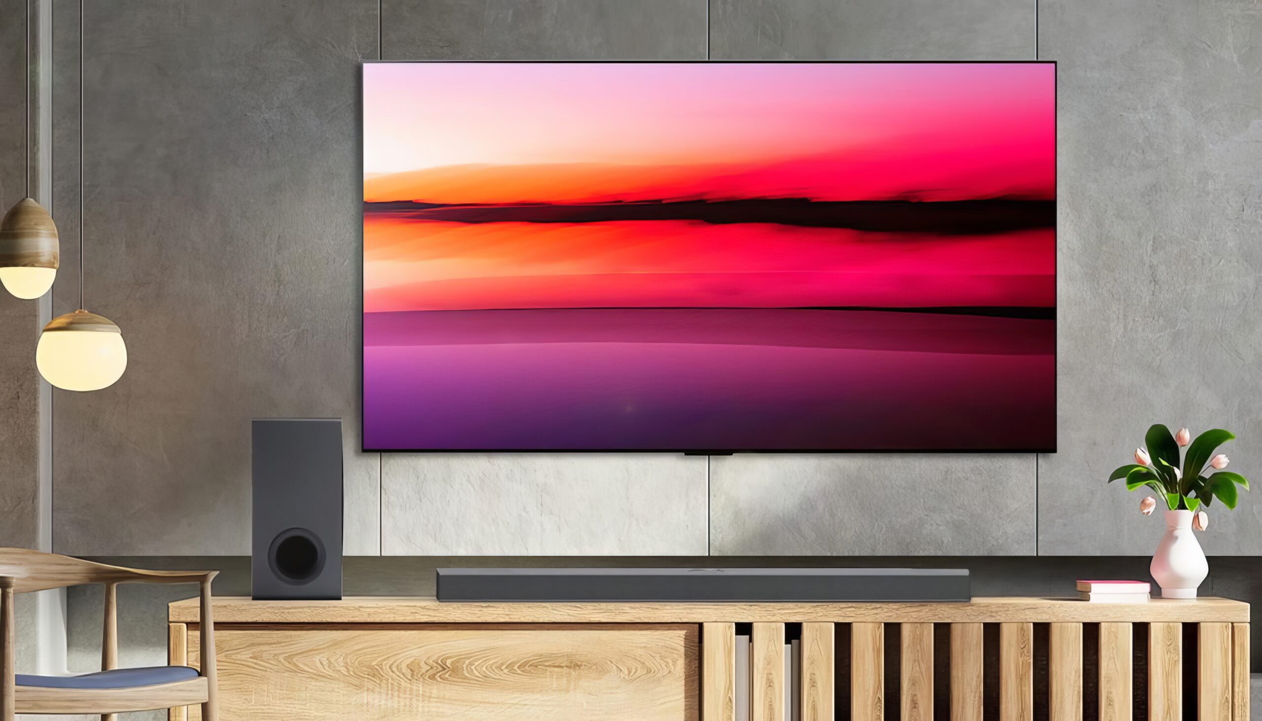 LG G3 OLED TV displaying vibrant colors and deep blacks in a living room setting
